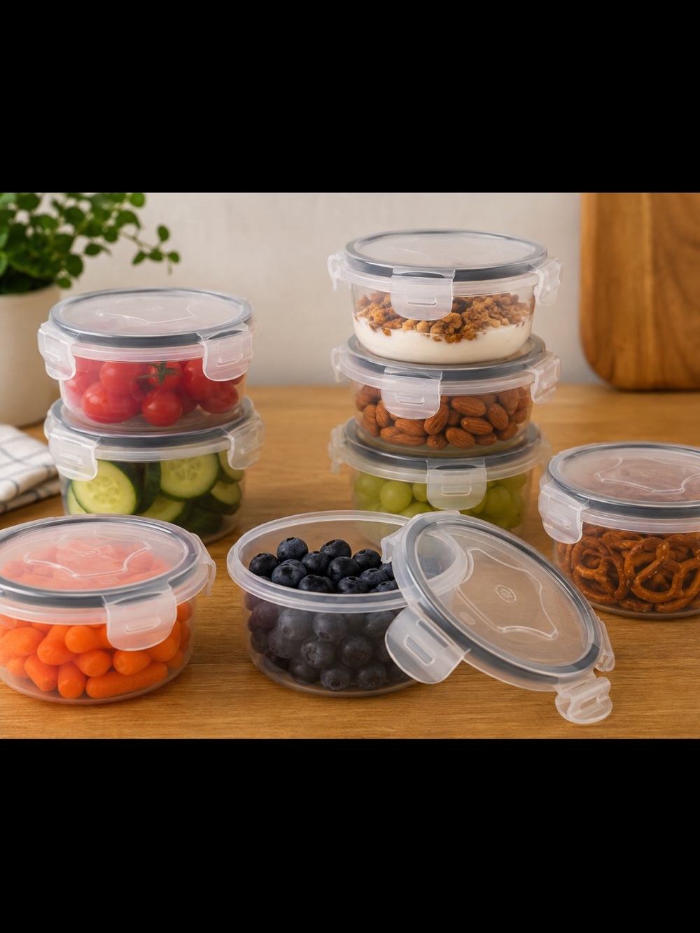 New Hotbird Reusable Snack Containers with Lids โ 10 Pack